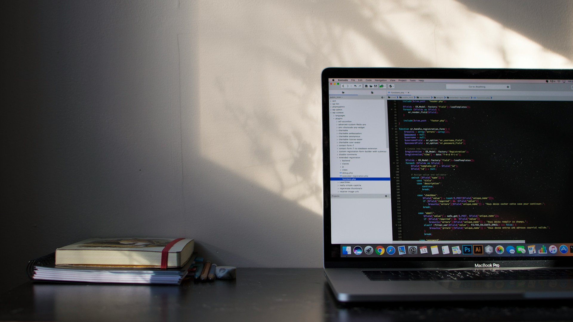 Laptop and code editor representing AI‑powered reverse engineering